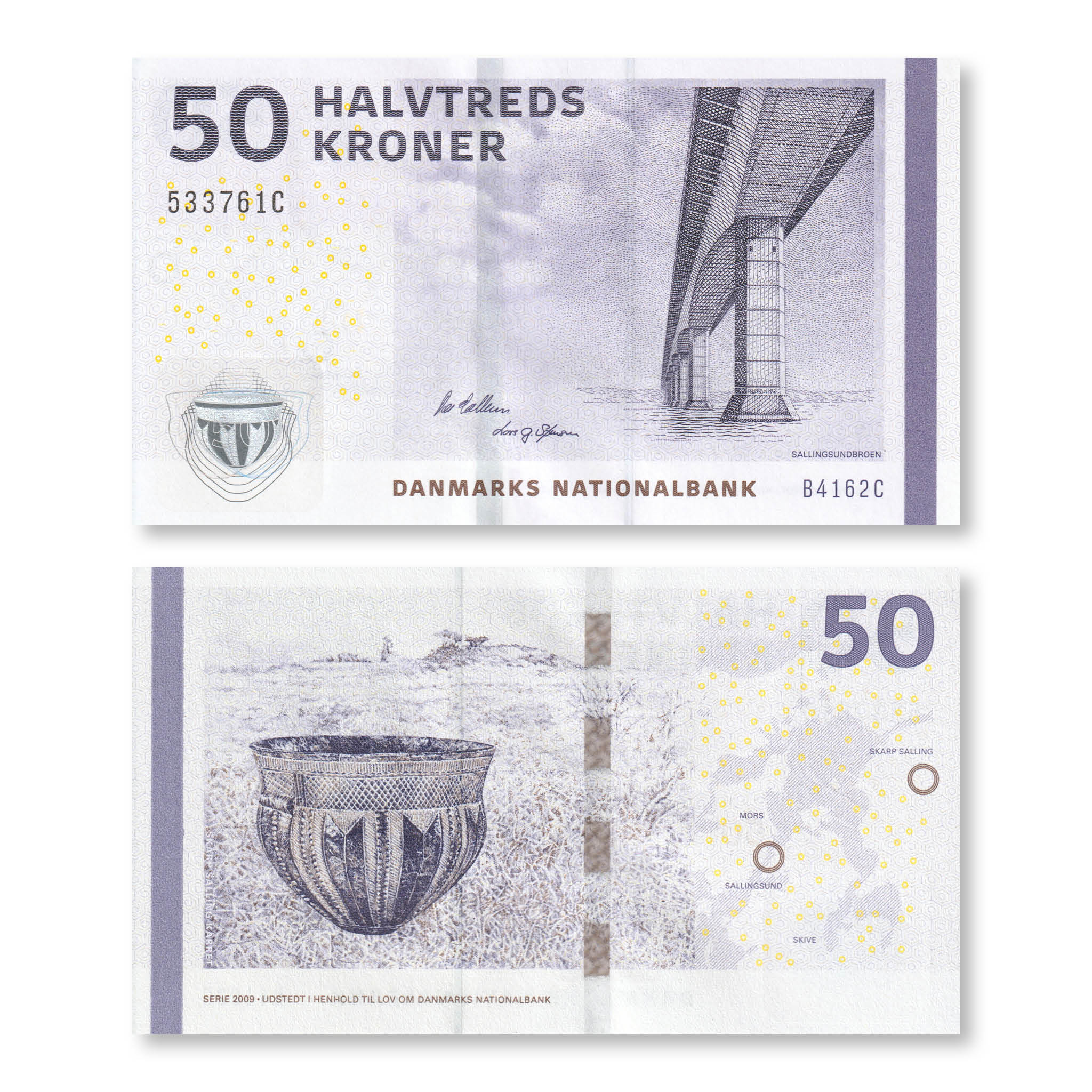 Denmark 50 Kroner, 2016, B935f, P65h, UNC - Robert's World Money - World Banknotes