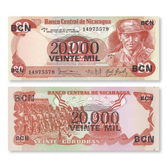 Nicaragua 20000 Córdobas, 1987, B441a, P147, UNC - Robert's World Money - World Banknotes