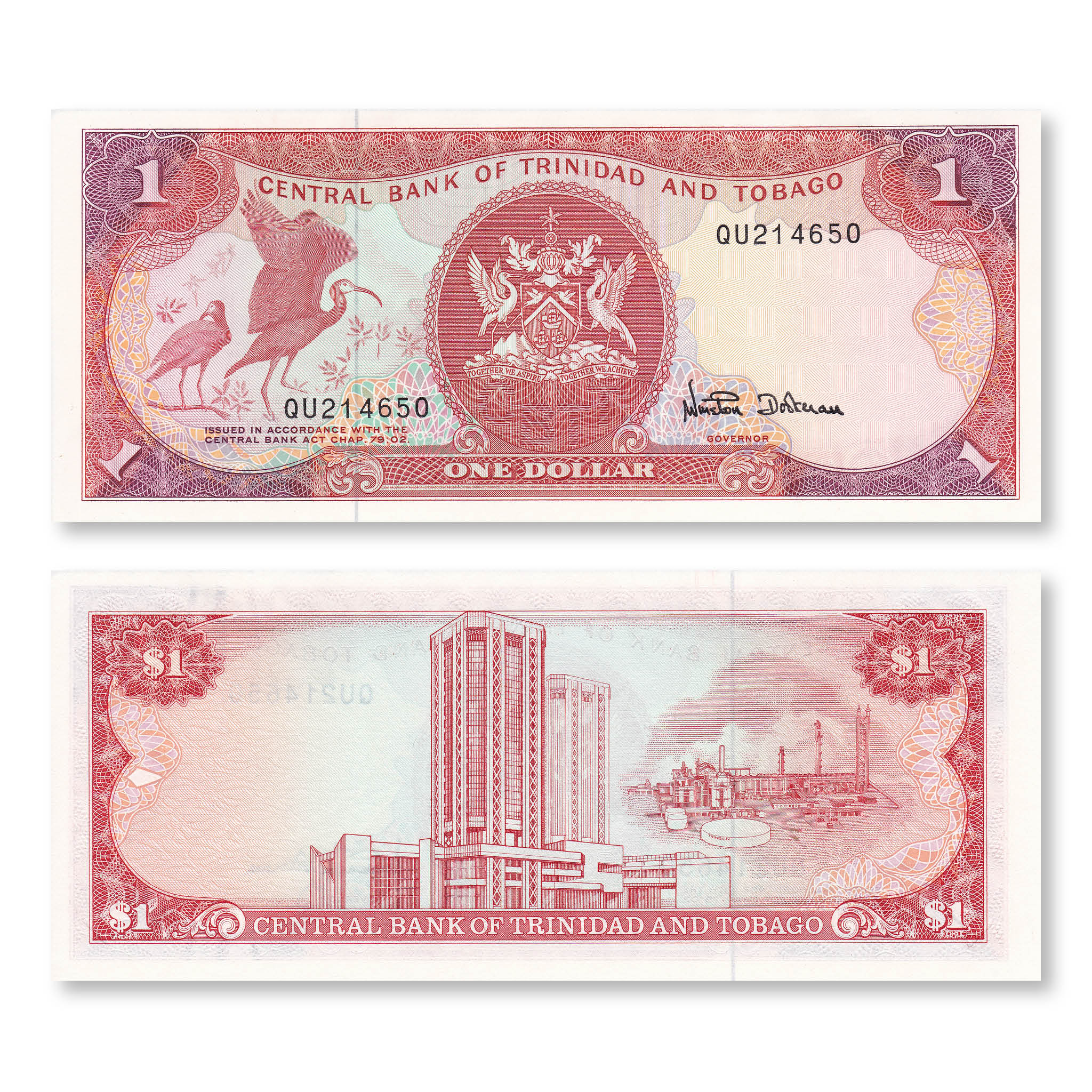 Trinidad & Tobago 1 Dollar, 1985, B211d, P36d, UNC - Robert's World Money - World Banknotes