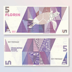 Aruba 5 Florin, 1990, B106a, P6, UNC - Robert's World Money - World Banknotes