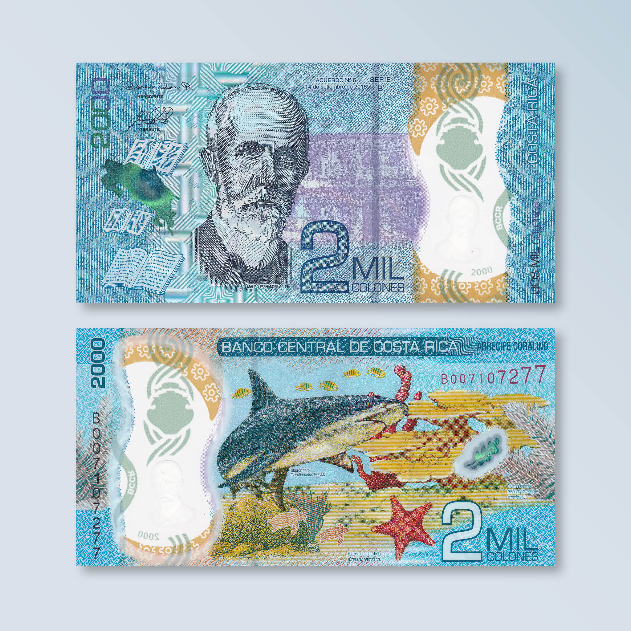 Costa Rica 2000 Colones, 2018 (2020), B565a, UNC - Robert's World Money - World Banknotes
