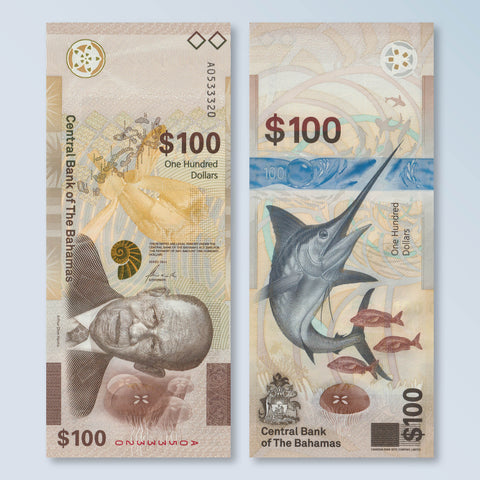 Bahamas 100 Dollars, 2021, B355a, UNC - Robert's World Money - World Banknotes