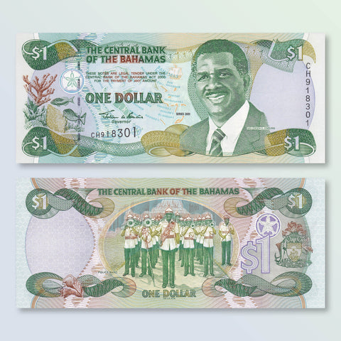 Bahamas 1 Dollar, 2001, B335a, P69a, UNC - Robert's World Money - World Banknotes