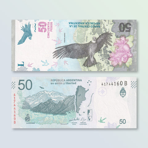 Argentina 50 Pesos, 2018, B418b, P363, UNC - Robert's World Money - World Banknotes