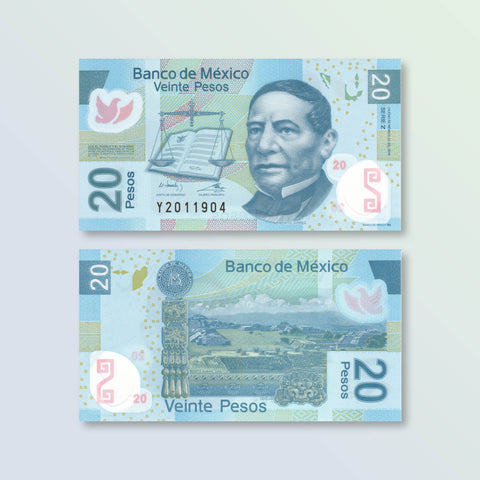 Mexico 20 Pesos, 2016, B704n, P122z, UNC - Robert's World Money - World Banknotes