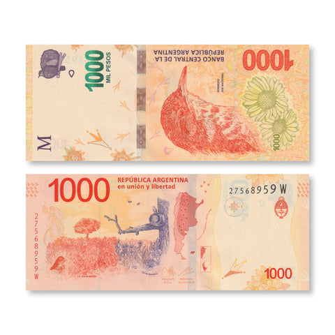 Argentina 1000 Pesos, 2020, B422e, P366, UNC - Robert's World Money - World Banknotes