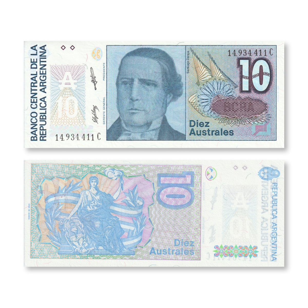 Argentina 10 Australes, 1987, B378b, P325b, UNC - Robert's World Money - World Banknotes