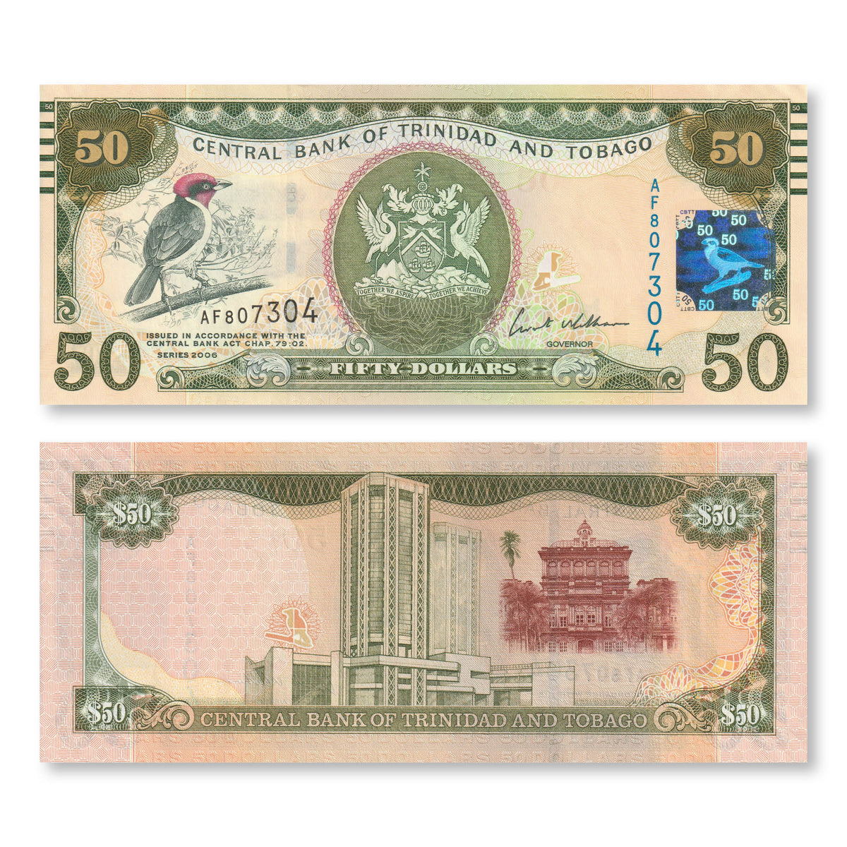 Trinidad & Tobago 50 Dollars, 2006 (2012), B232a, P50, UNC - Robert's World Money - World Banknotes