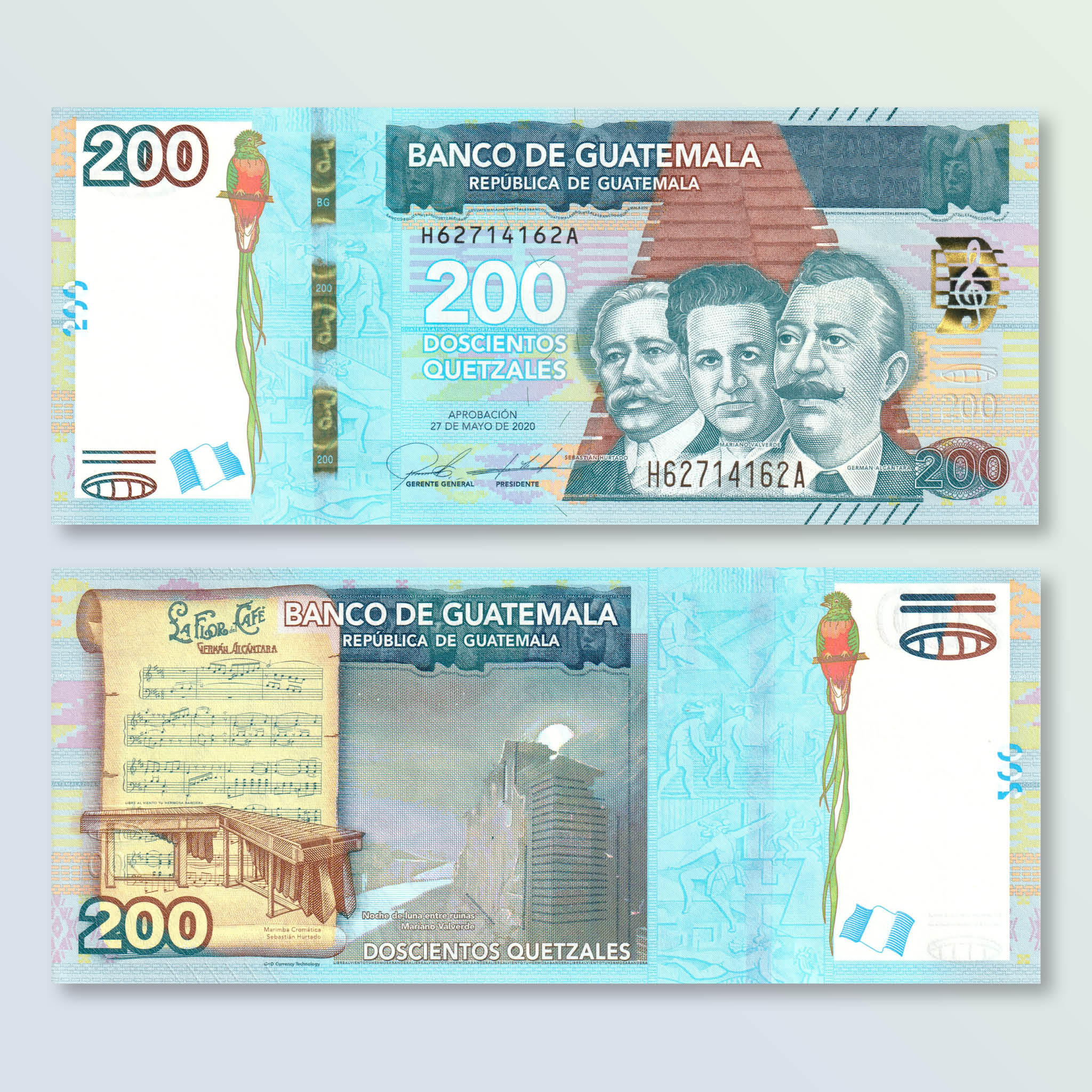 Guatemala 200 Quetzales, 2020 (2021), B611a, UNC - Robert's World Money - World Banknotes