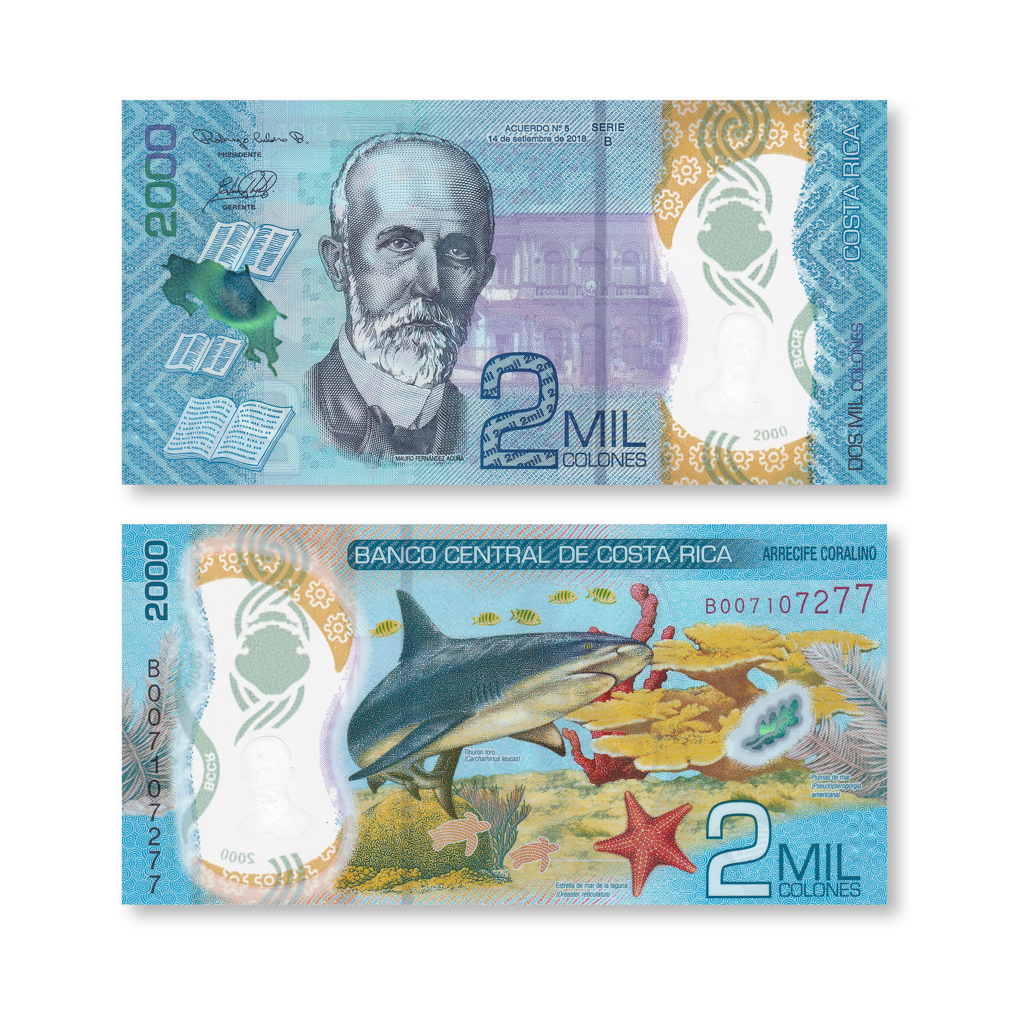 Costa Rica 2000 Colones, 2018 (2020), B565a, UNC - Robert's World Money - World Banknotes