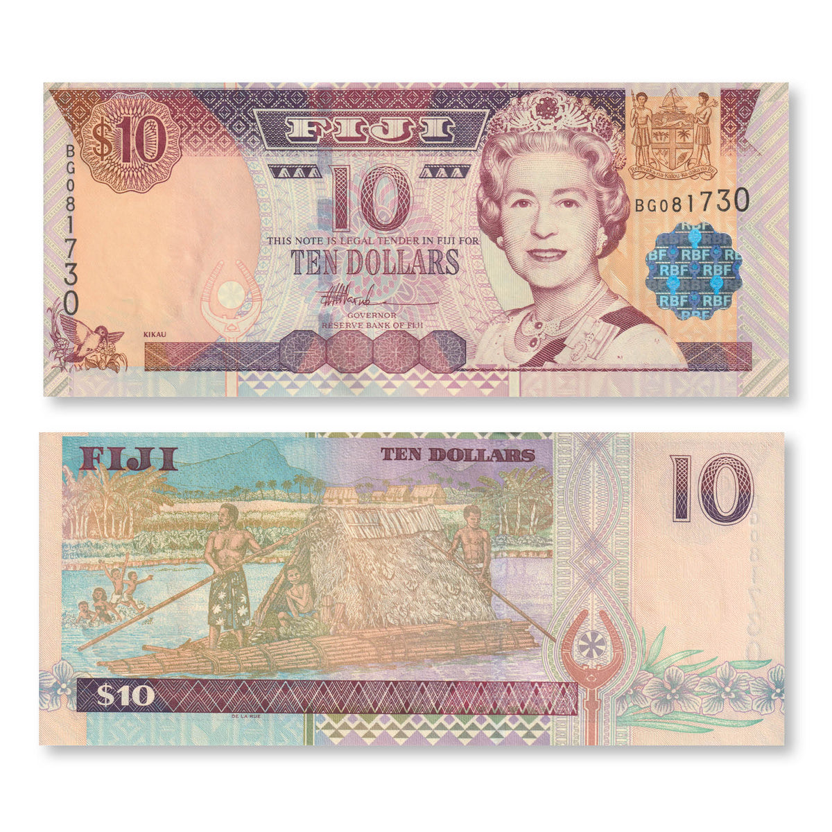 Fiji 10 Dollars, 2002, B517a, P106a, UNC - Robert's World Money - World Banknotes