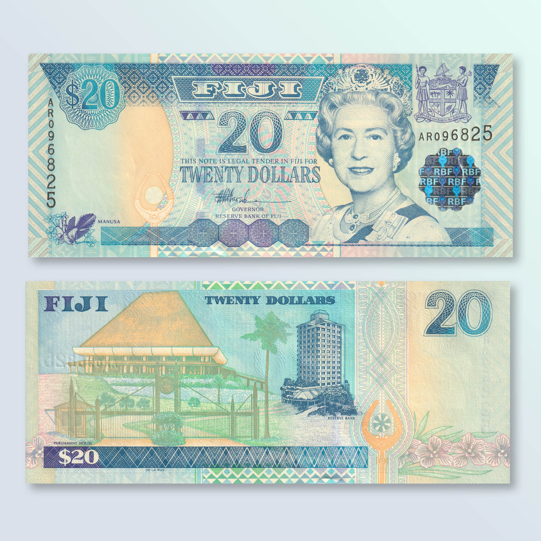 Fiji 20 Dollars, 2002, B518a, P107a, UNC - Robert's World Money - World Banknotes