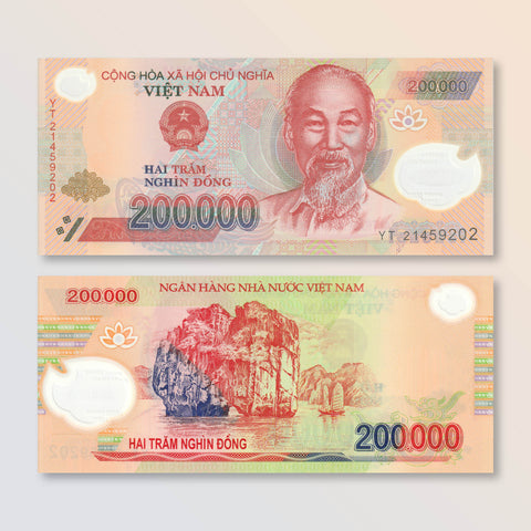 Vietnam 200000 Dong, 2021, B347l, P123, UNC - Robert's World Money - World Banknotes