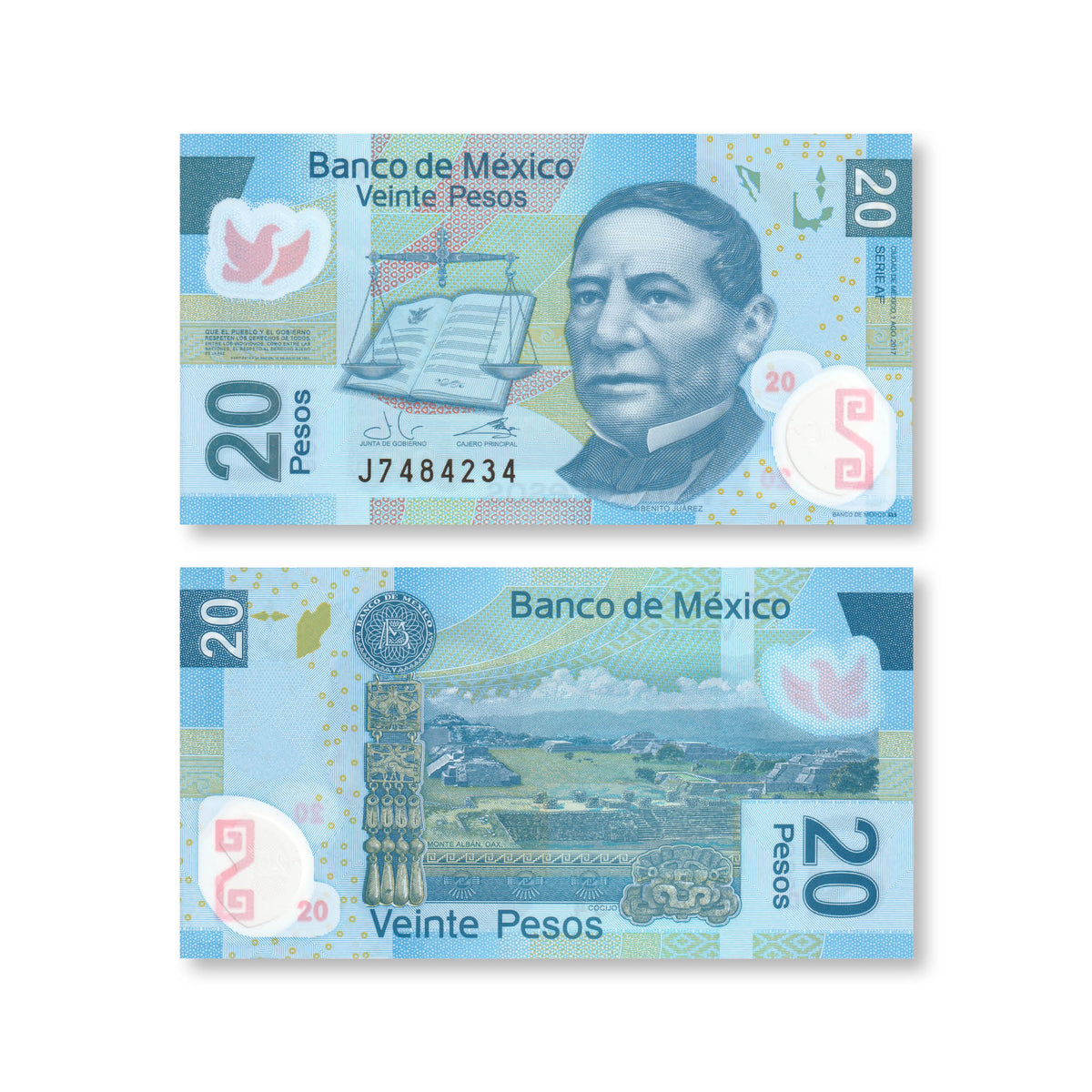 Mexico 20 Pesos, 2017, B704p, P122, UNC - Robert's World Money - World Banknotes