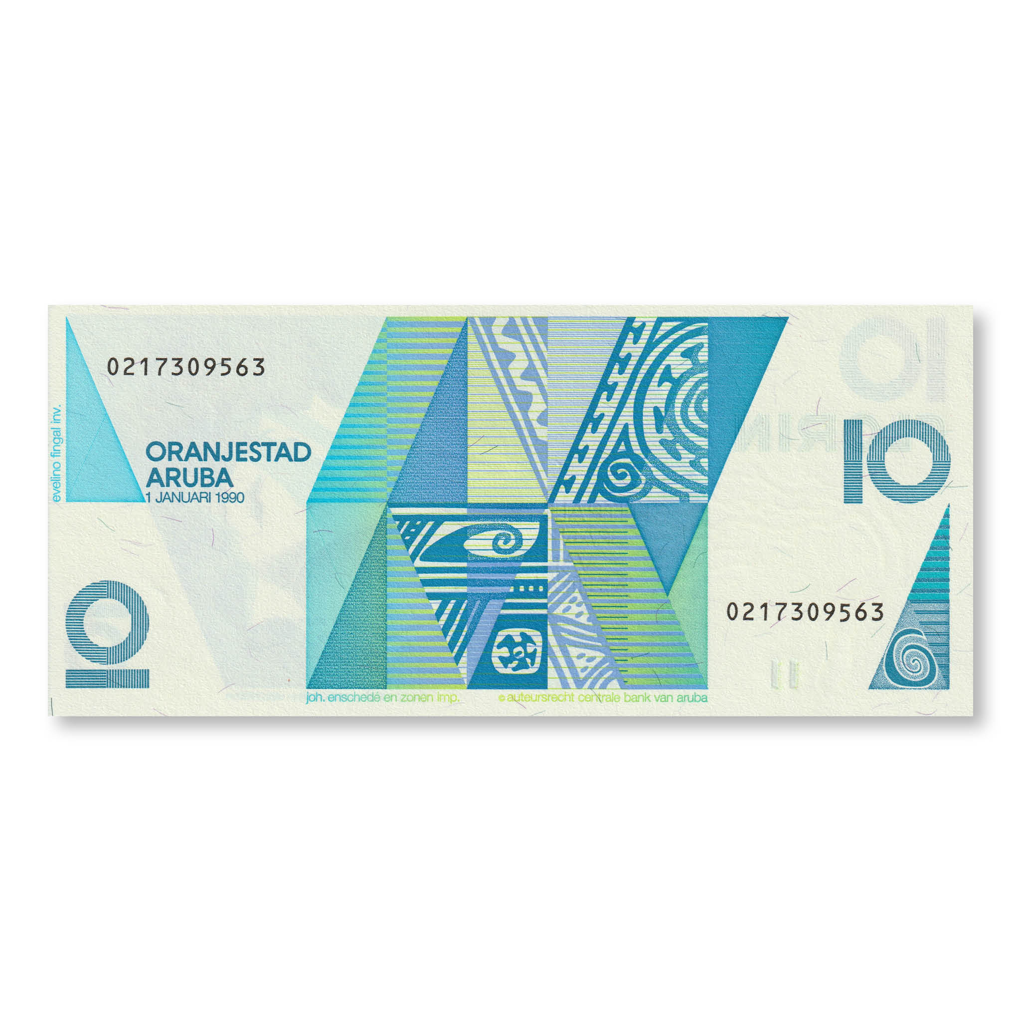 Aruba 10 Florin, 1990, B107a, P7, UNC - Robert's World Money - World Banknotes