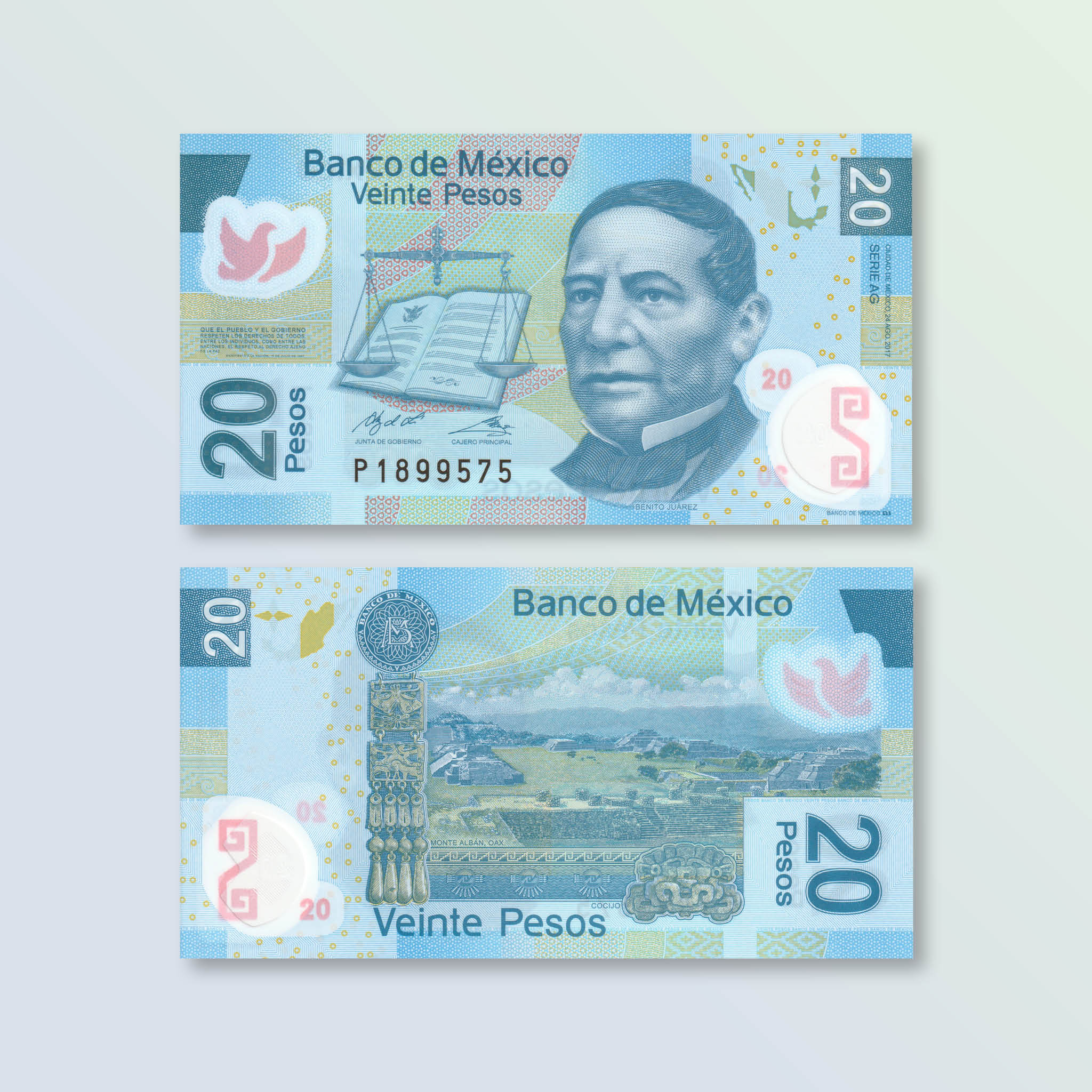 Mexico 20 Pesos, 2017, B704q, P122, UNC - Robert's World Money - World Banknotes