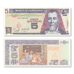 Guatemala 5 Quetzales, 2006, B590b, P106b, UNC - Robert's World Money - World Banknotes