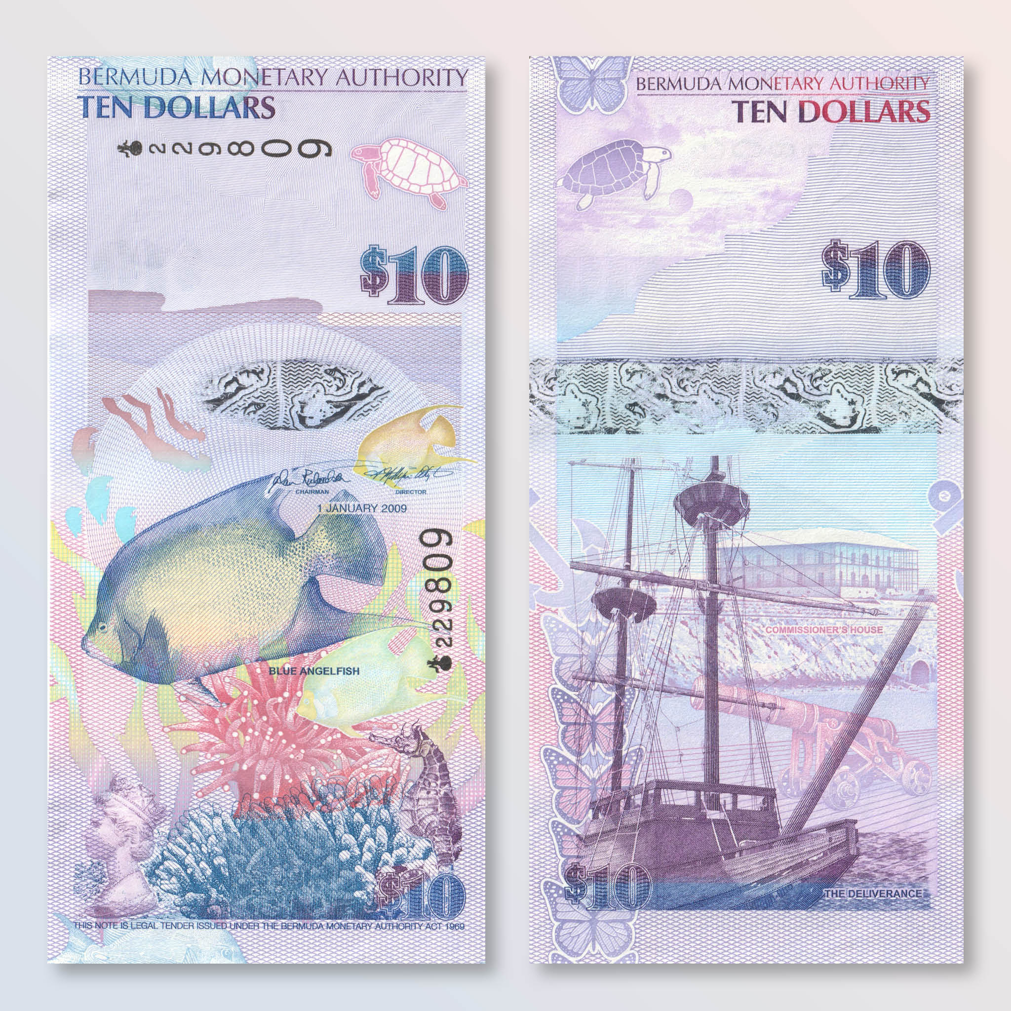 Bermuda 10 Dollars, 2009, B232a, P59a, UNC - Robert's World Money - World Banknotes