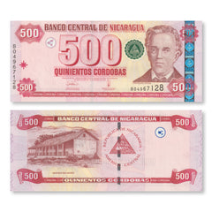 Nicaragua 500 Córdobas, 2006, B496a, P200, UNC - Robert's World Money - World Banknotes