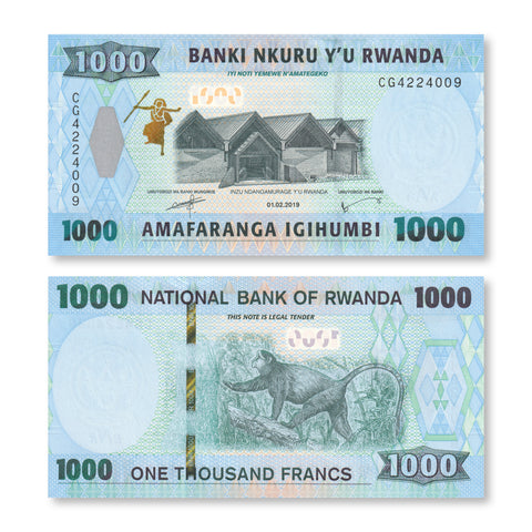 Rwanda 1000 Francs, 2019, B142a, UNC - Robert's World Money - World Banknotes