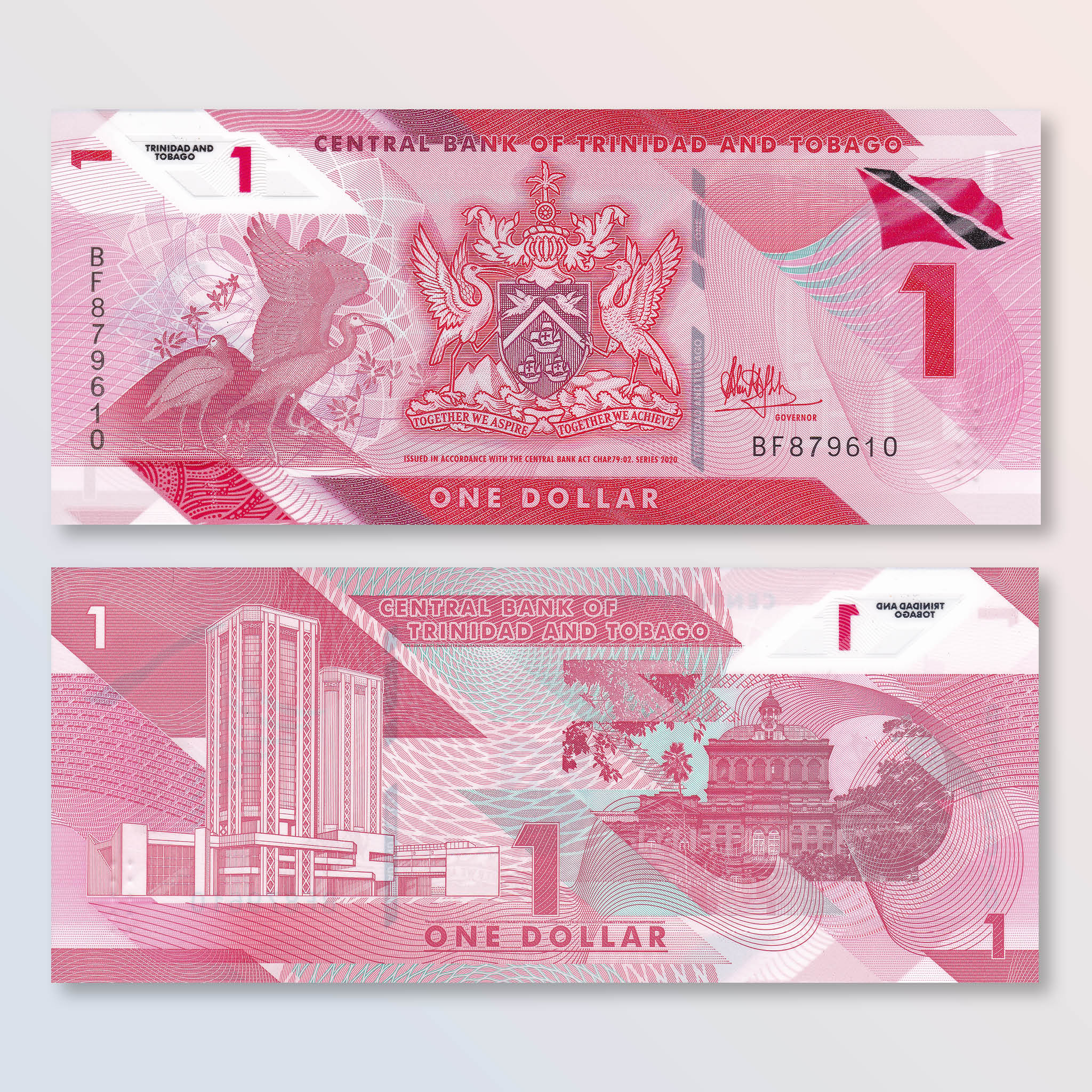Trinidad & Tobago 1 Dollar, 2020 (2021), B236a, Trinidad's first polymer series, UNC - Robert's World Money - World Banknotes