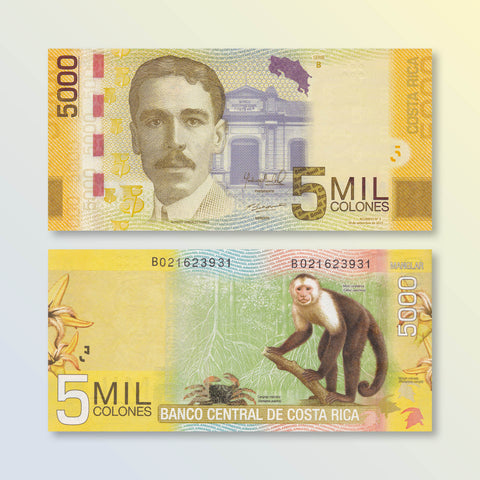 Costa Rica 5000 Colones, 2012, B560b, P276b, UNC - Robert's World Money - World Banknotes