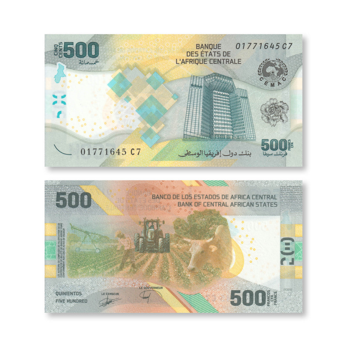 Central African States 500 Francs, 2020 (2022), B111a, UNC - Robert's World Money - World Banknotes