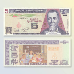 Guatemala 5 Quetzales, 2006, B590b, P106b, UNC - Robert's World Money - World Banknotes