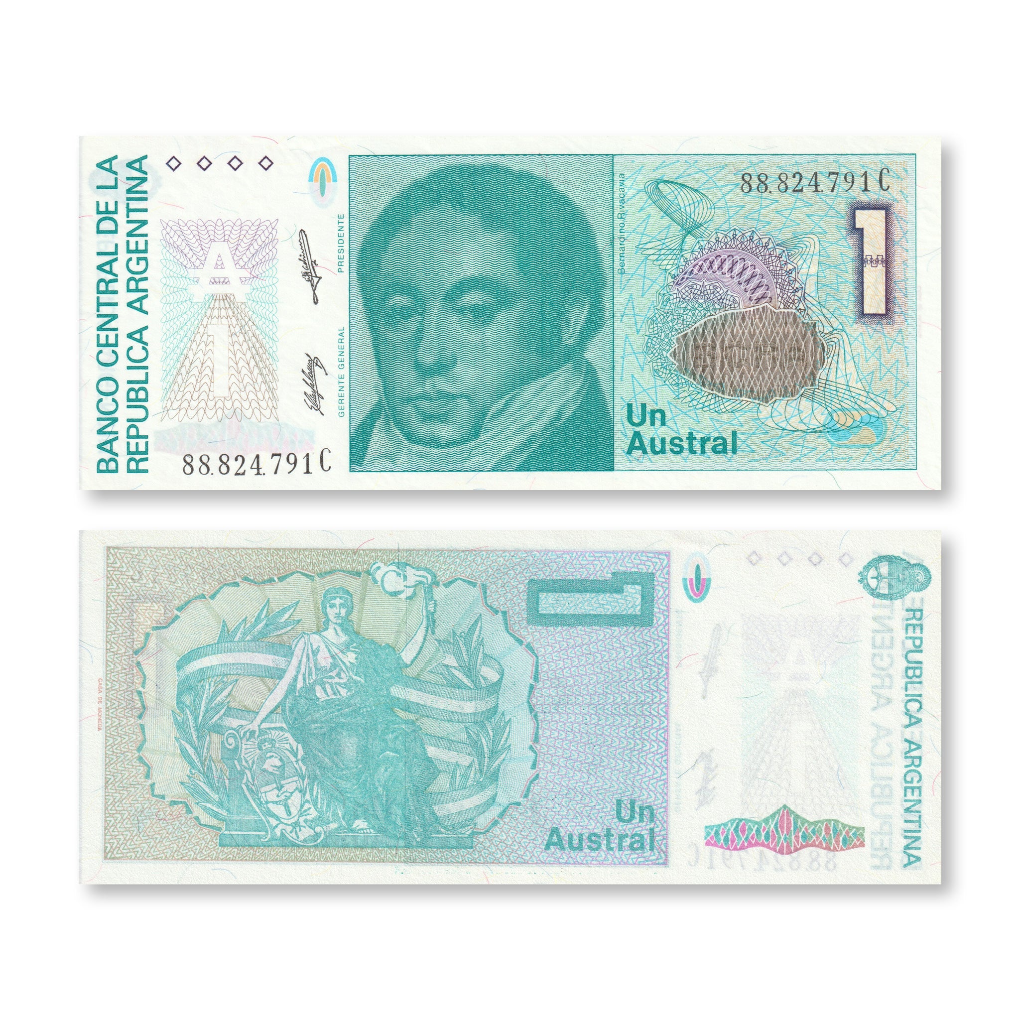 Argentina Set: 1–50 Australes, 1985–1989, B376–B379, P323–P326 - Robert's World Money - World Banknotes