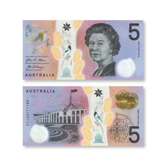 Australia Set: 5, 10 & 20 Dollars, 2016–2019, B230-B232, UNC - Robert's World Money - World Banknotes