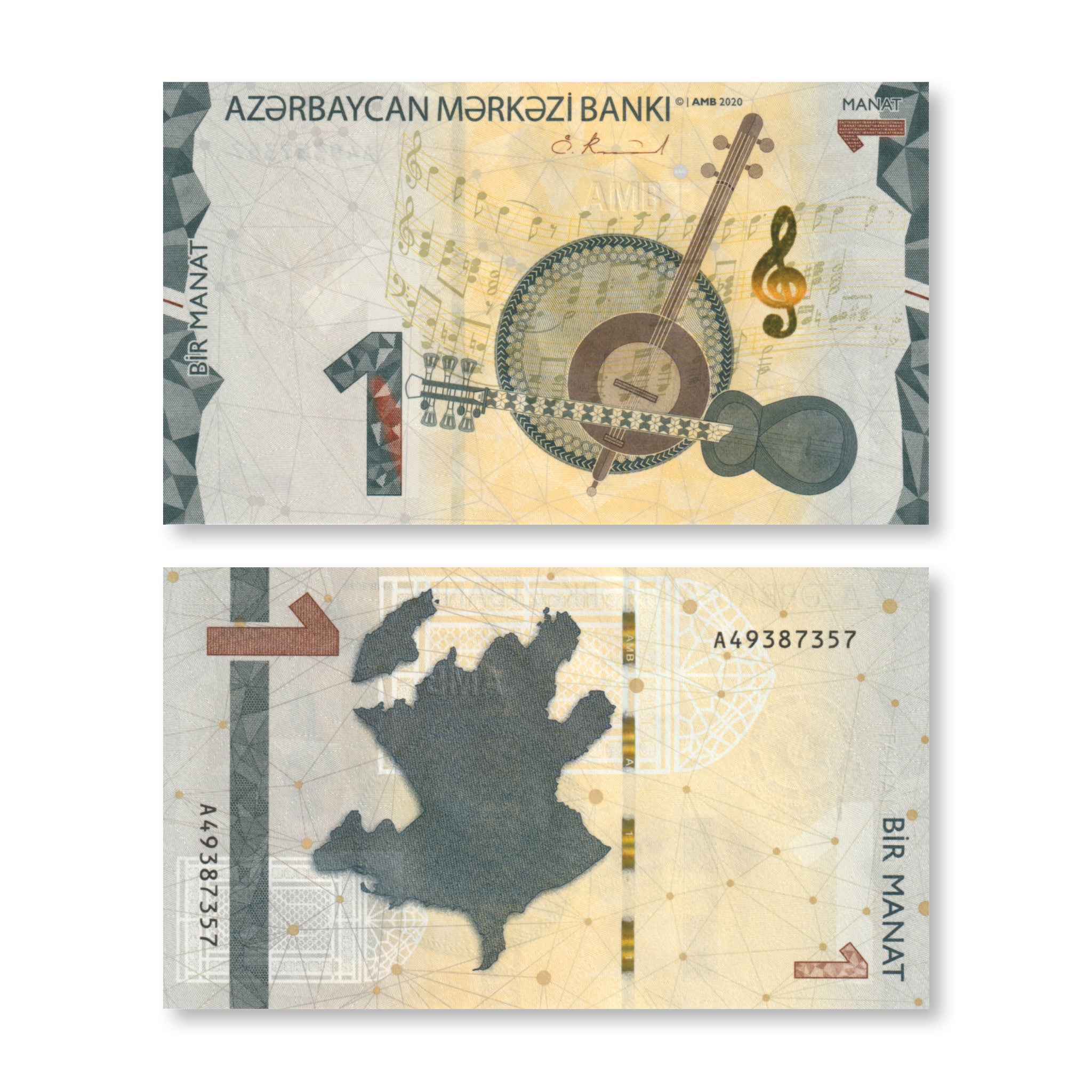Azerbaijan Set: 1, 5 & 10 Manat, 2020–2021, B408–B410, UNC - Robert's World Money - World Banknotes