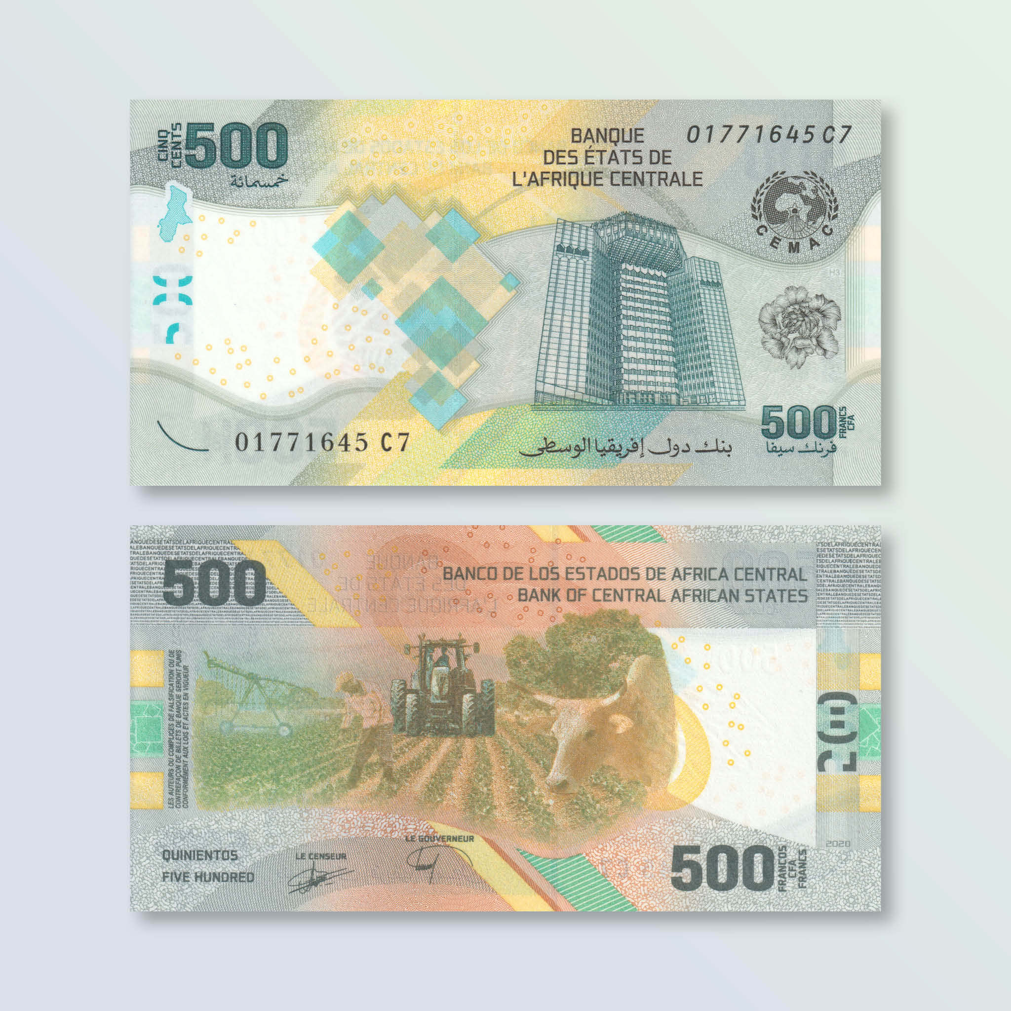 Central African States 500 Francs, 2020 (2022), B111a, UNC - Robert's World Money - World Banknotes