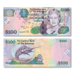 Bahamas 100 Dollars, 2009, B343a, P76a, UNC