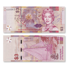 Bahamas 3 Dollars, 2019, B350a, UNC
