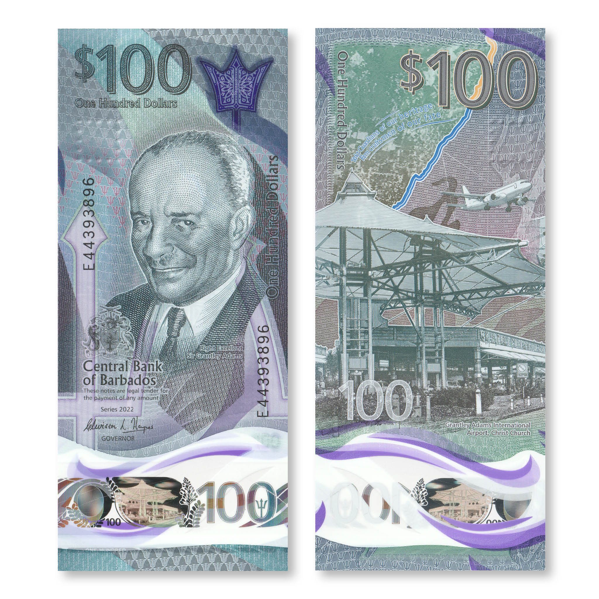 Barbados Full Set: 2–100 Dollars, 2022, B239–B244, Barbados' First Polymer Series - Robert's World Money - World Banknotes