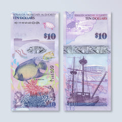 Bermuda 10 Dollars, 2009 (2019), B232b, P59a, UNC