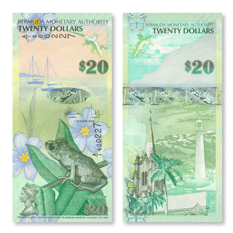 Bermuda Full Set: 2–100 Dollars, 2009, B230–B236, P57–P62, UNC