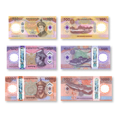 Bhutan Set: New 2025 (2026) Bhutan's First Polymer Series, UNC
