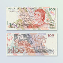 Brazil 100 Cruzados novos, , B842a, P220a, UNC - Robert's World Money - World Banknotes