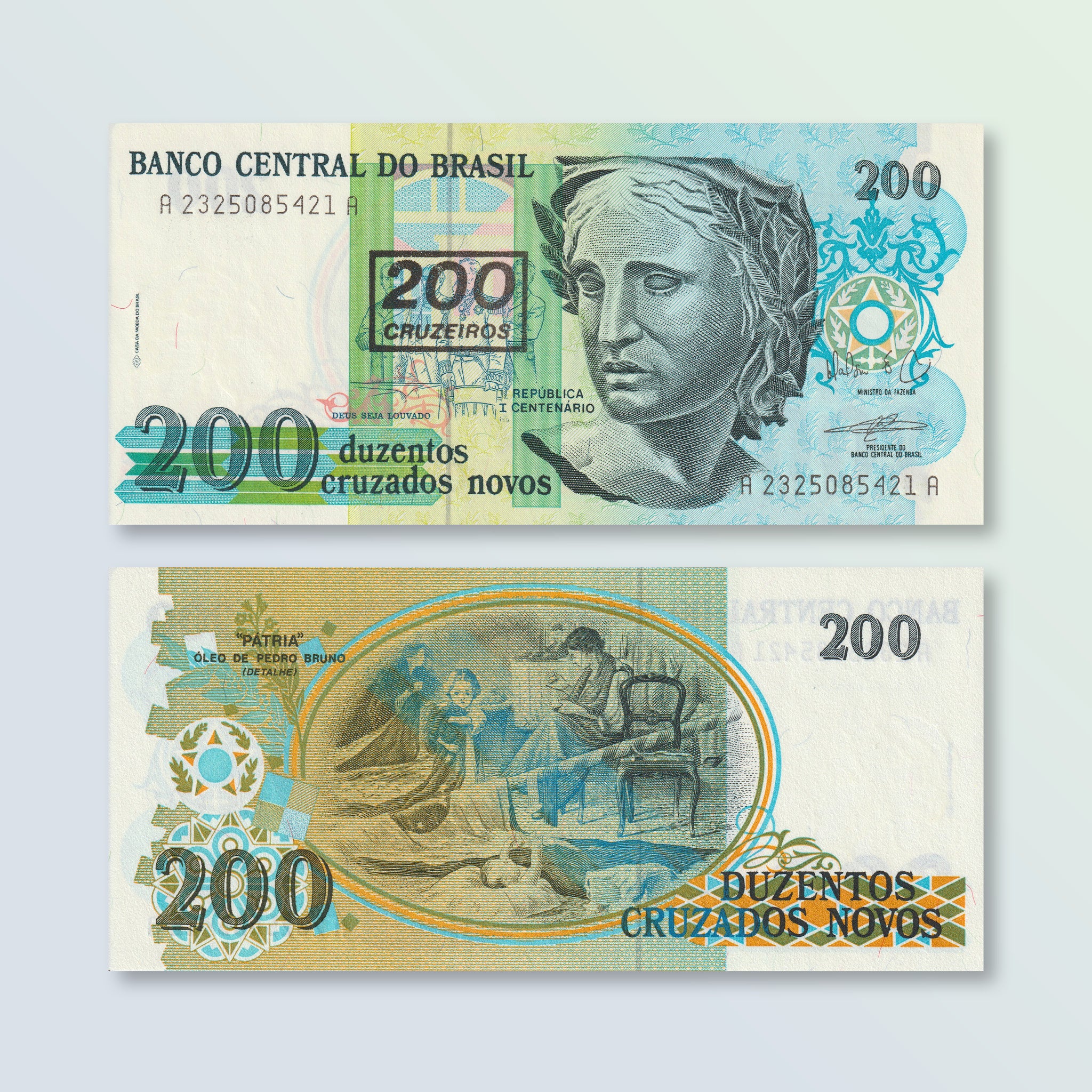 Brazil 200 Cruzeiros, 1990, B847a, P225b, UNC - Robert's World Money - World Banknotes