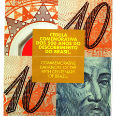 Brazil 10 Reais, 2000, 500th Anniversary of Discovery, B870a, P248a, UNC, with folder