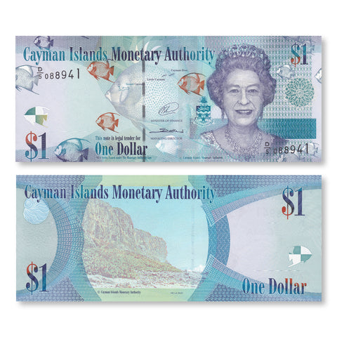 Cayman Islands 1 Dollar, 2014, B218b, P38d, UNC - Robert's World Money - World Banknotes