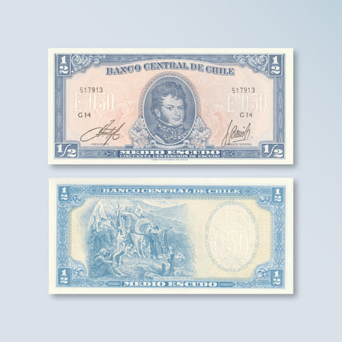 Chile Half Escudo, 1962, B268c1, P134Aa, UNC - Robert's World Money - World Banknotes