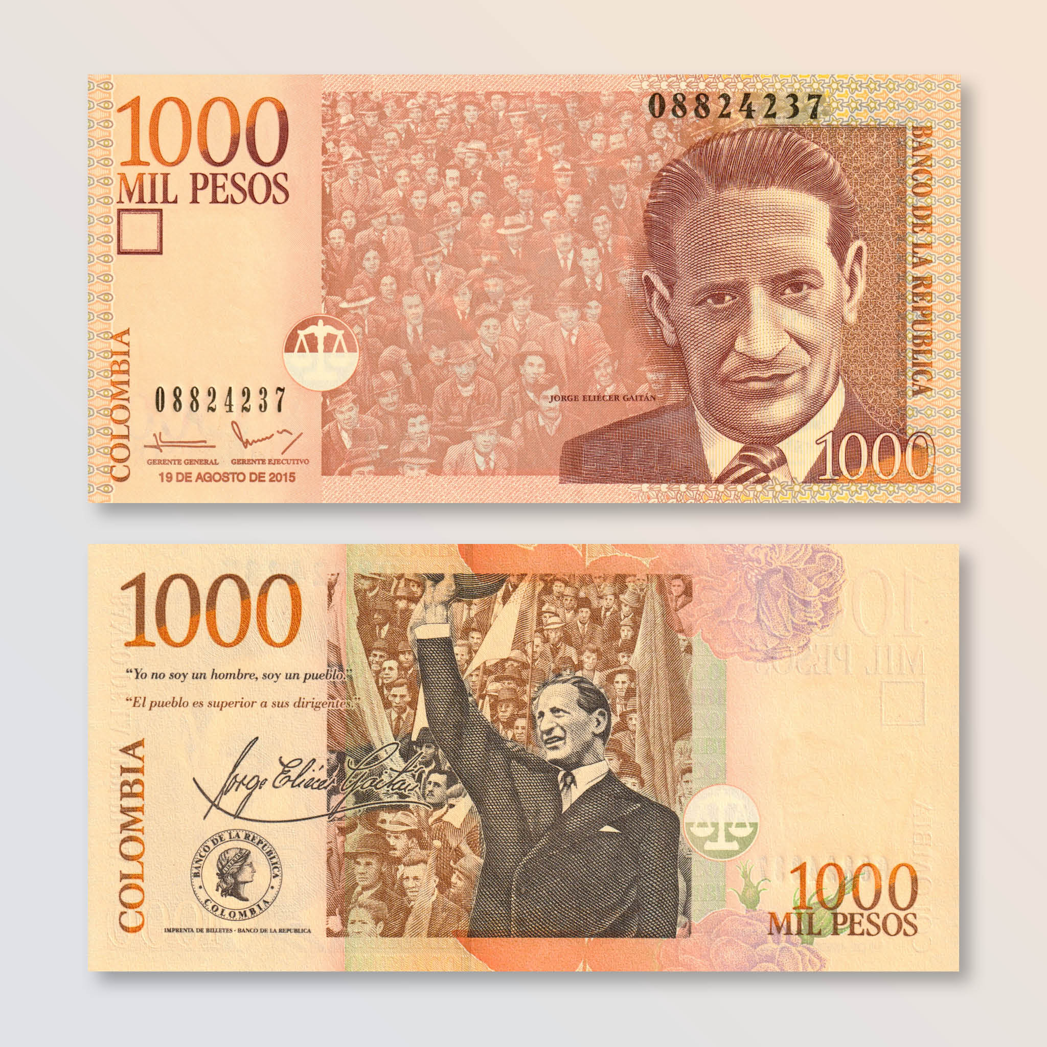 Colombia 1000 Pesos, 2015, B986r, P456t, UNC - Robert's World Money - World Banknotes