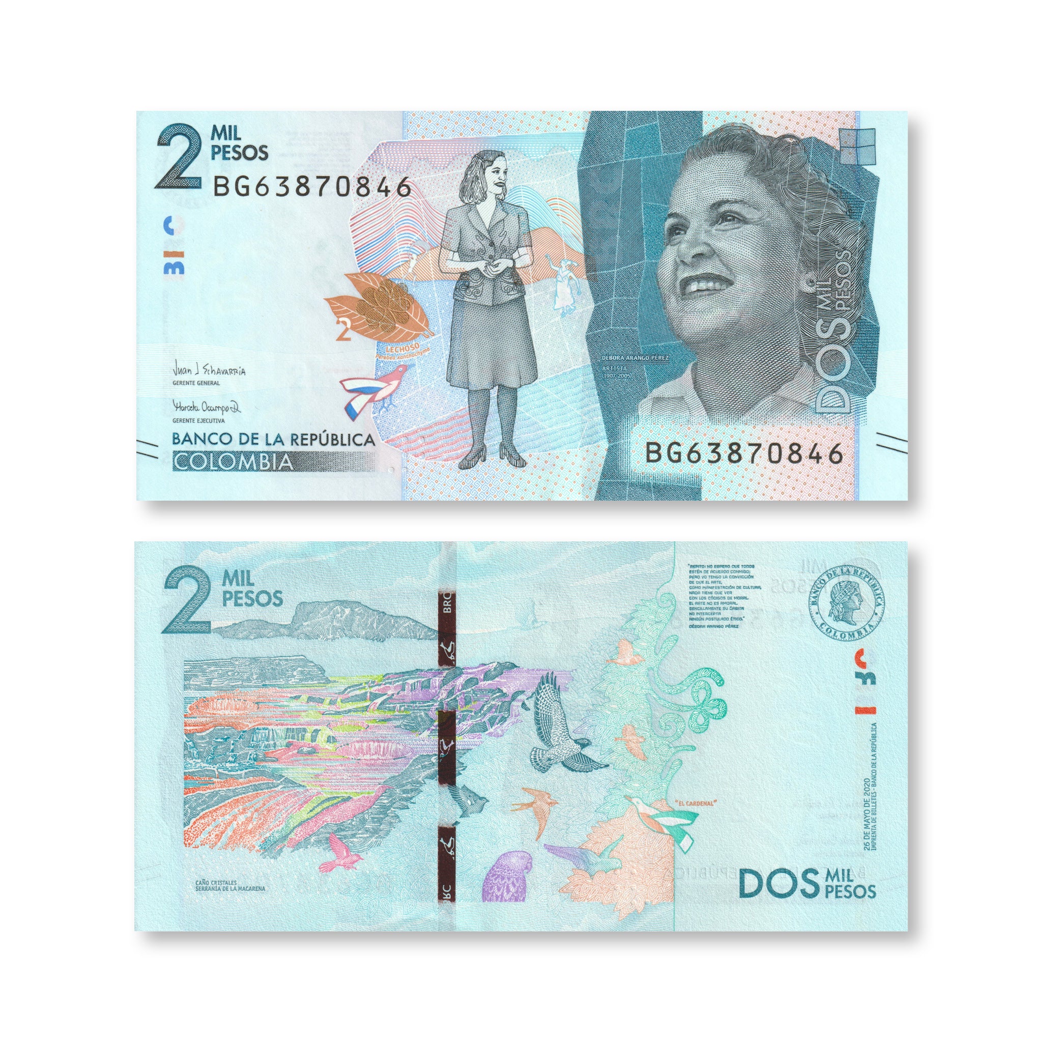 Colombia Full Set: 2,000–100,000 Pesos, 2015+, B993–B998, P458–P463, UNC - Robert's World Money - World Banknotes