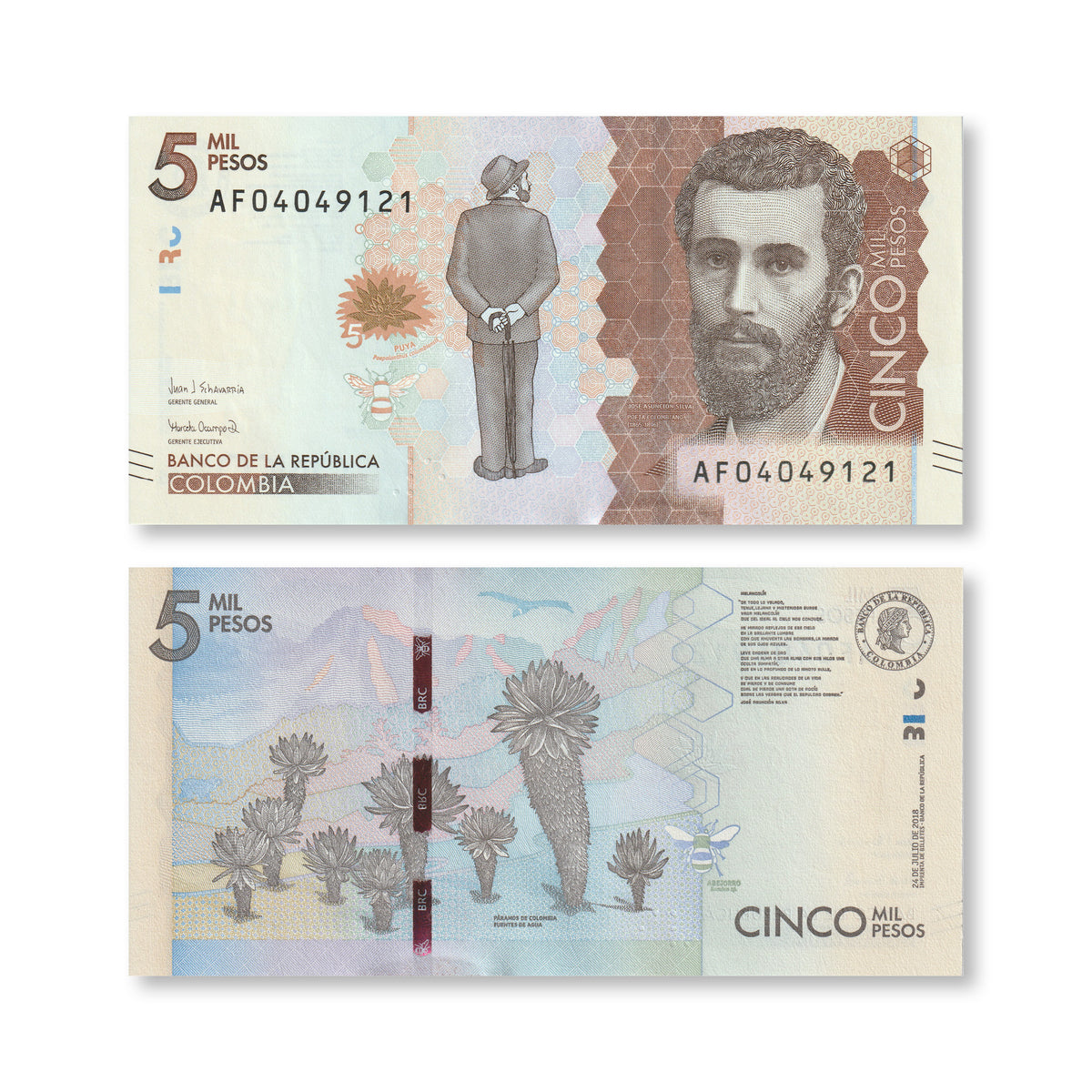 Colombia 5000 Pesos, 2018, B994d, P459, UNC - Robert's World Money - World Banknotes