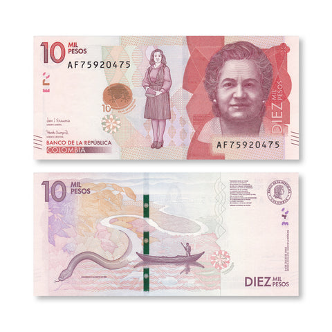 Colombia Full Set: 2,000–100,000 Pesos, 2015+, B993–B998, P458–P463, UNC - Robert's World Money - World Banknotes