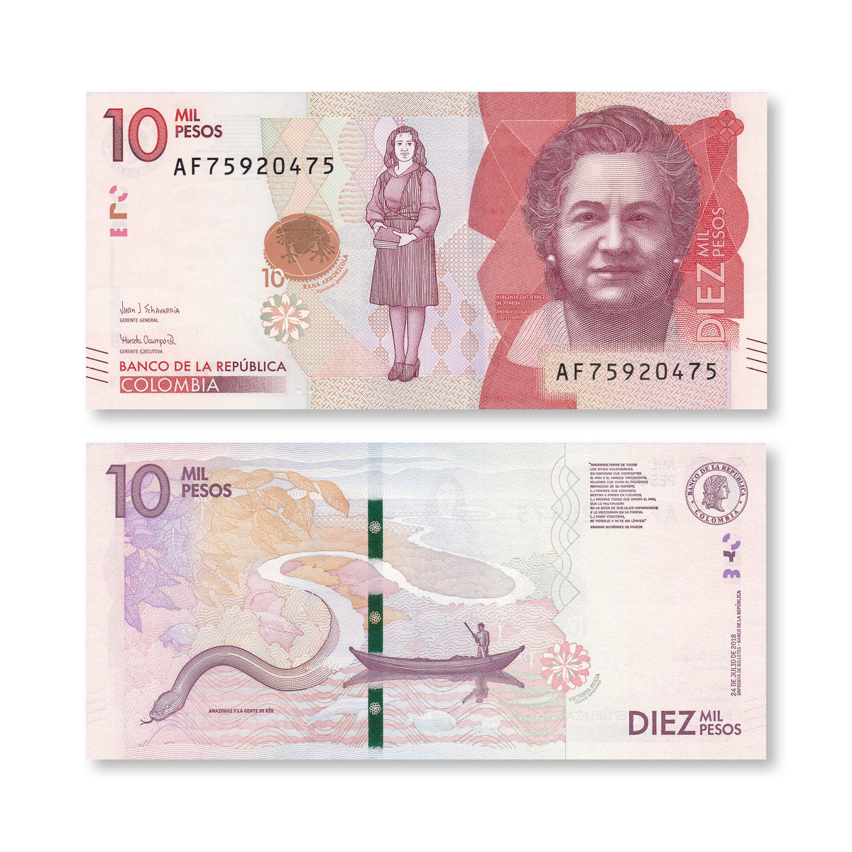 Colombia 10000 Pesos, 2018, B995d, P460, UNC