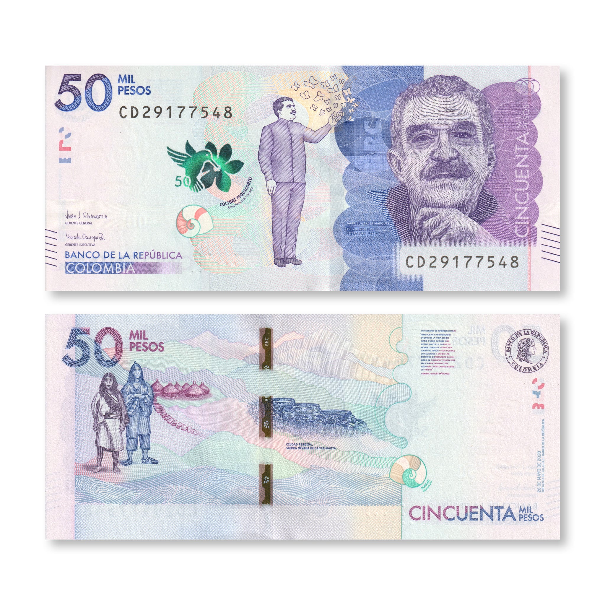 Colombia Full Set: 2,000–100,000 Pesos, 2015+, B993–B998, P458–P463, UNC - Robert's World Money - World Banknotes