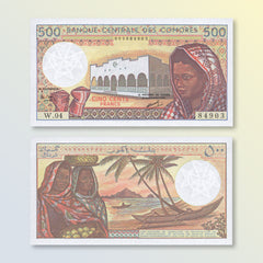 Comoros 500 Francs, 1994, B301c, P10b, UNC